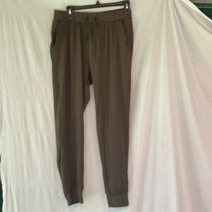 Libian Brown Joggers Elastic Waistband Tapered Fit